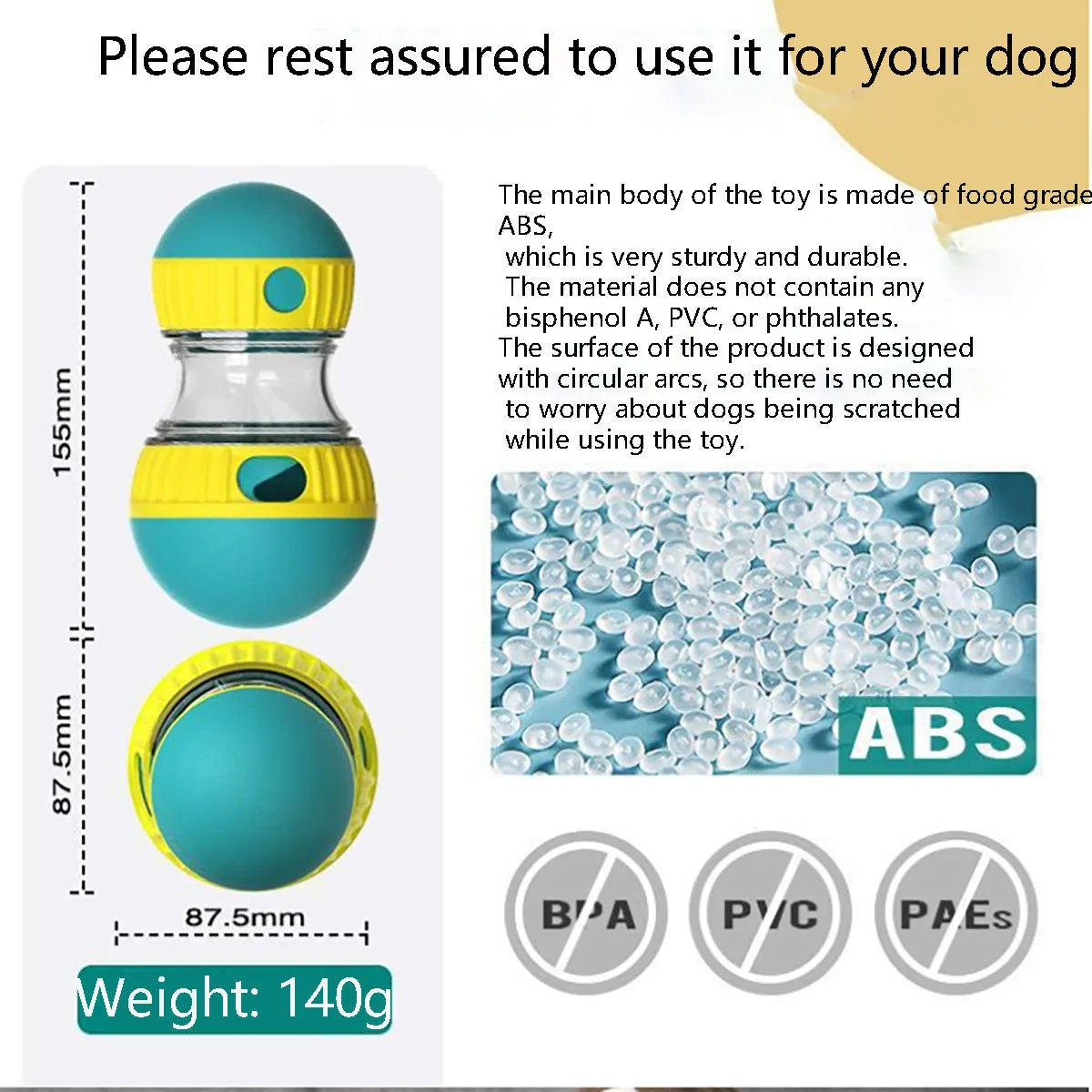 Interactive Dog Ball Toy with Elliptical Track and Food Dispensing Features