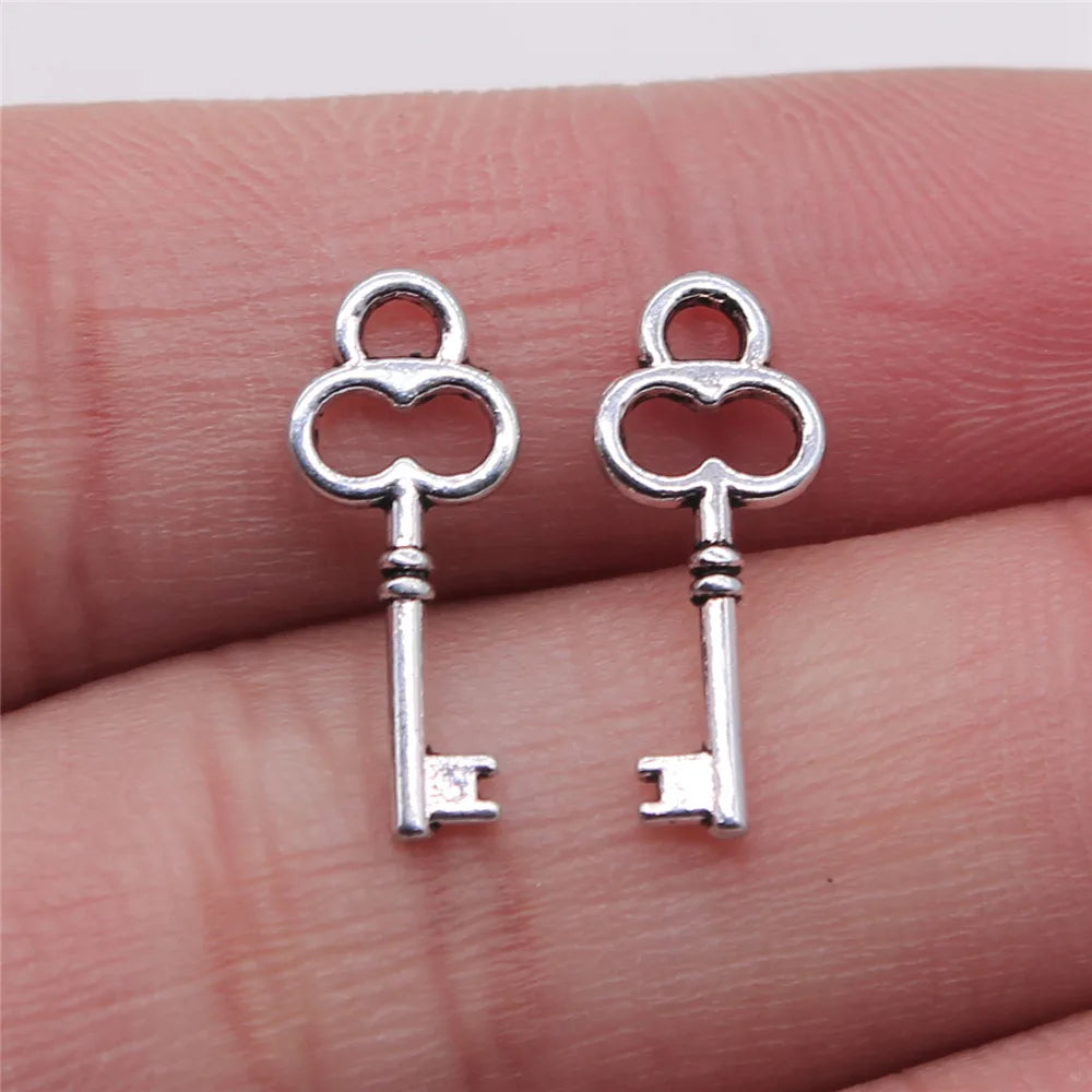 40pcs Irelia Vintage Zinc Alloy Key Charms - Cute Small Metal Pendants for DIY Jewelry Making and Crafts