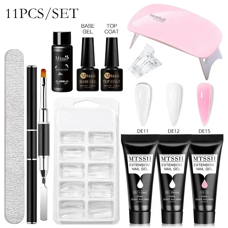 20ml Extension Nail Gel Kit - Quick Building UV/LED Gel Polish Set for Nail Art