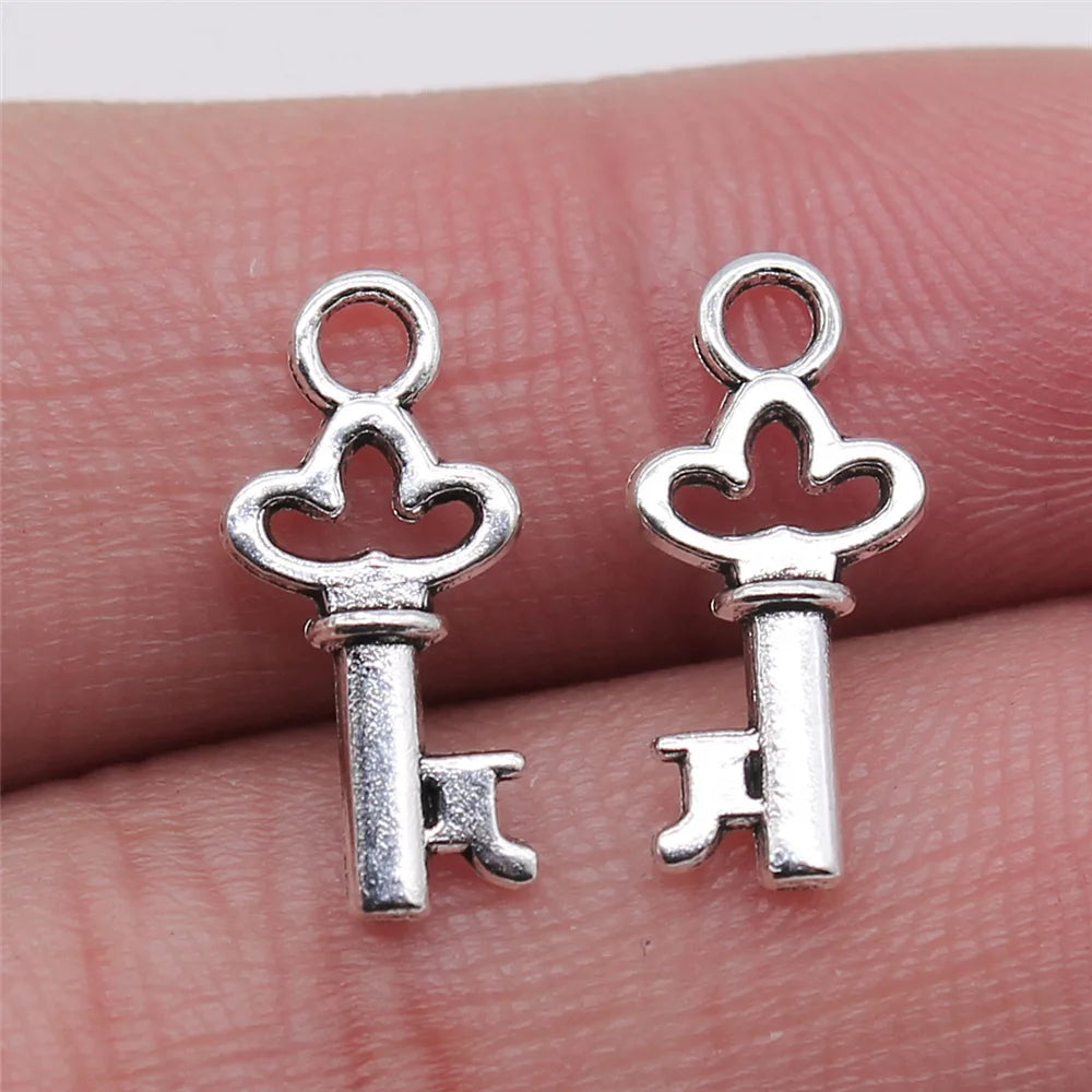 40pcs Irelia Vintage Zinc Alloy Key Charms - Cute Small Metal Pendants for DIY Jewelry Making and Crafts