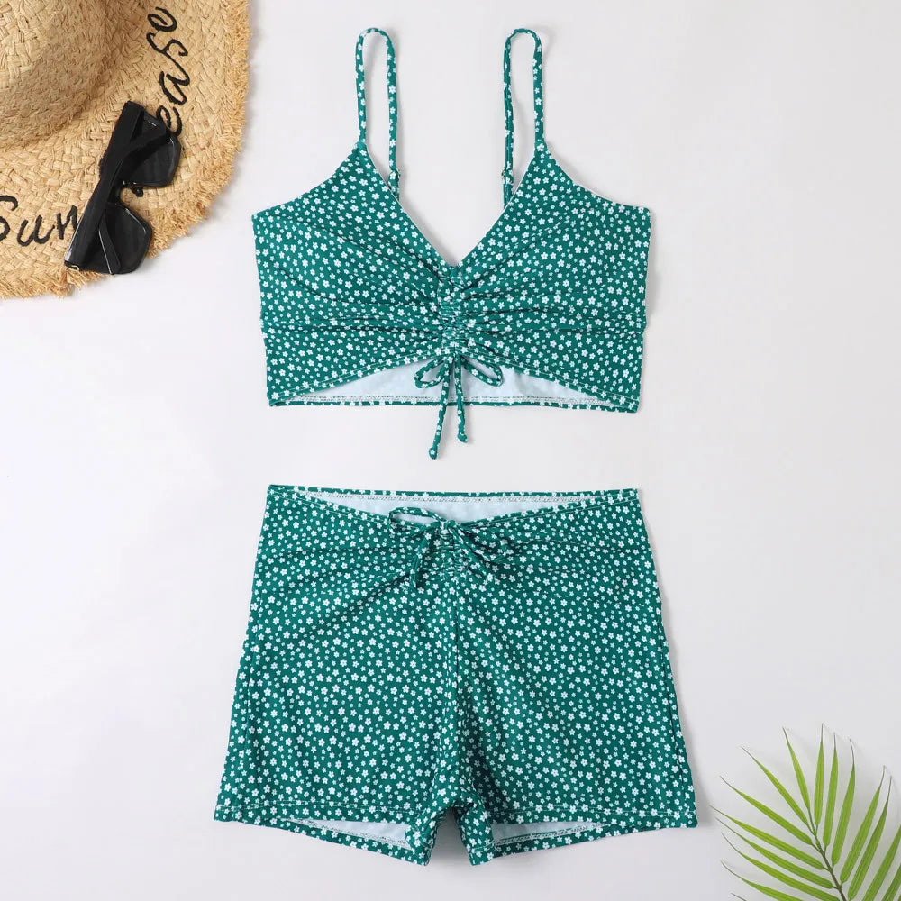 High Waist Bikini Swimsuit Women 2023 Push Up Bikini Floral Print Two-Piece Swimwear Set