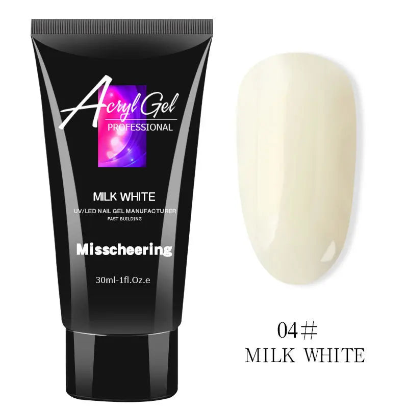 30ml Nail Extension Gel - UV LED Quick Build Poly Acrylic Crystal Model Painless Extension Glue