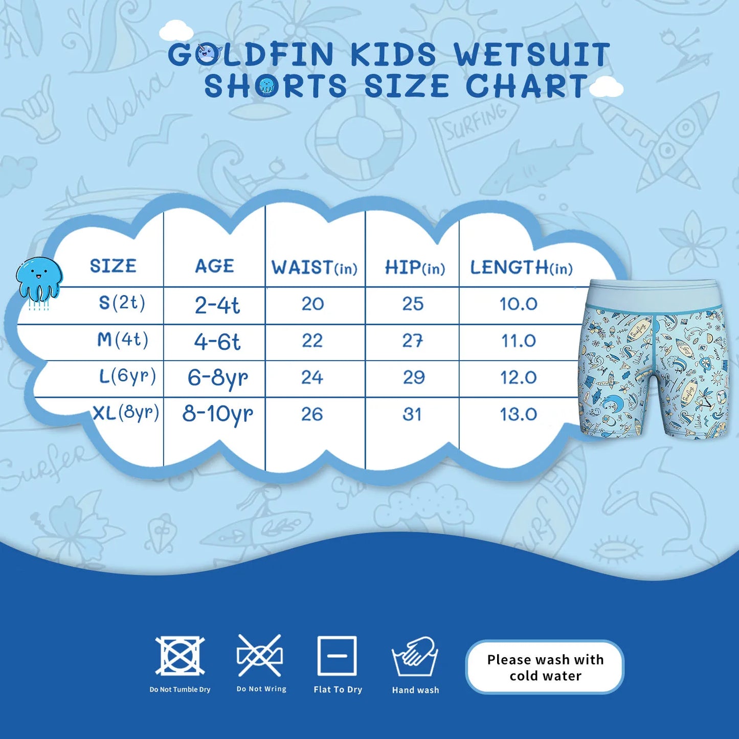 Kids Thermal Wetsuit Shorts 2mm | Boys Girls Water Sports Swimwear
