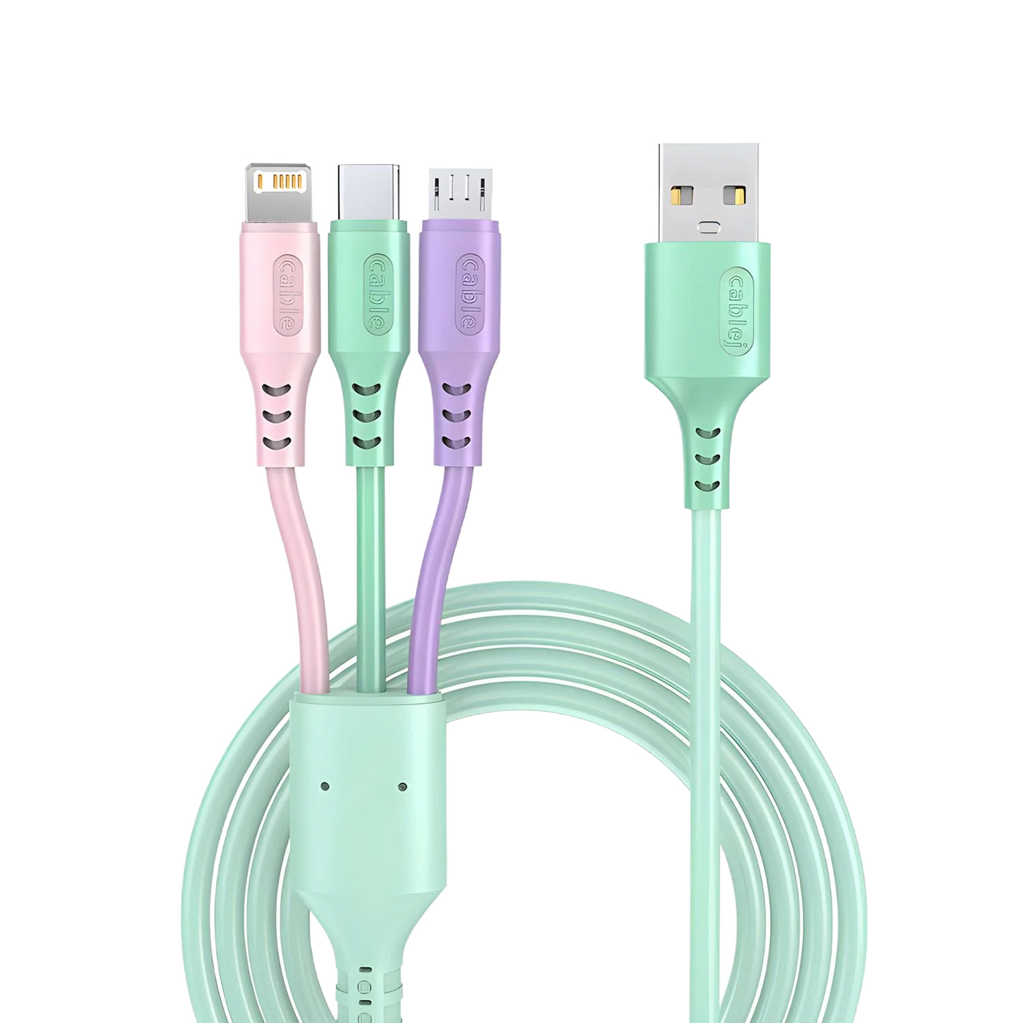 3-in-1 Fast Charging Cable - iPhone 15/14/13/12/11 + USB-C + Micro USB | Universal Phone Charger & Data Cable