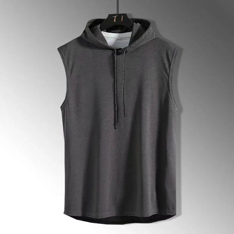 Men's Solid Color Tank Top Vest - Sleeveless Hooded Hip Hop T-Shirt | Unisex Summer Workout Tee