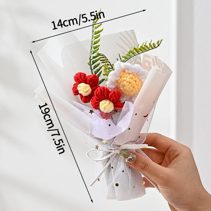 Crochet Rose Bouquet in Hugging Bucket | Perfect Gift for Teachers, Birthdays, Mother's Day & More