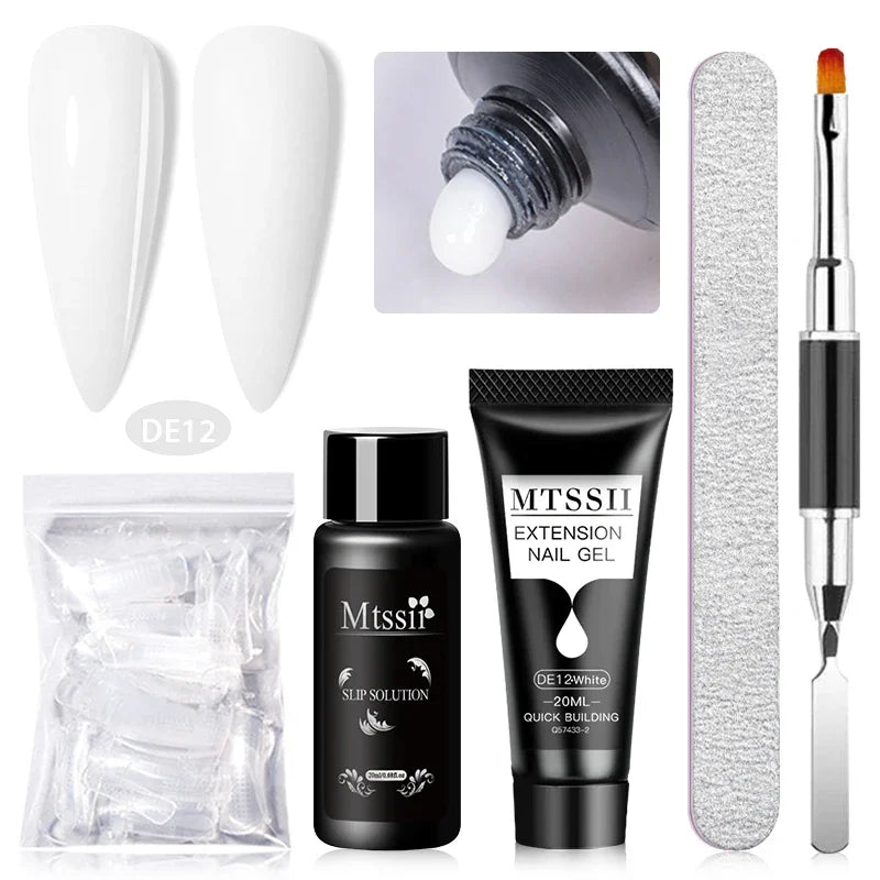 20ml Extension Nail Gel Kit - Quick Building UV/LED Gel Polish Set for Nail Art