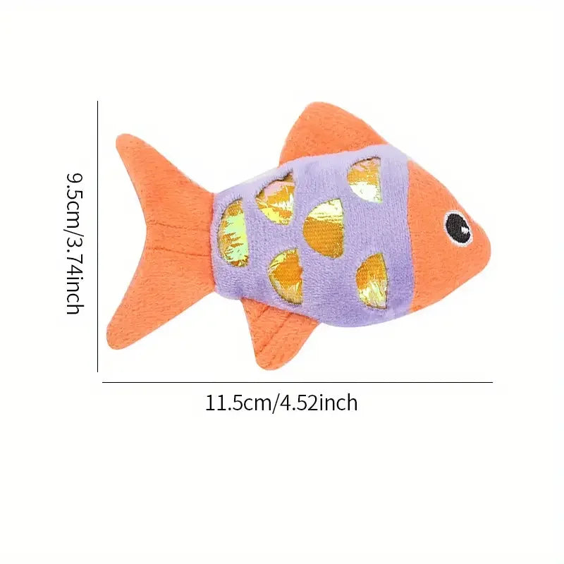Colorful Fish Crinkle Plush Cat Toy