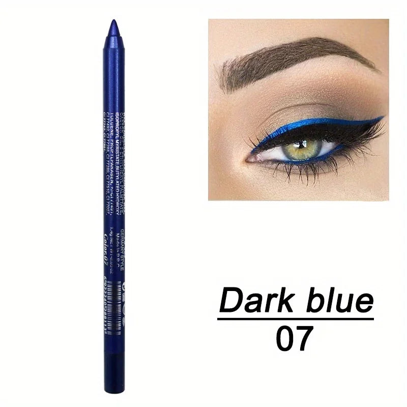 Smudge-Proof Waterproof Eyeliner Pencil - High-Shine, Long-Lasting Eye Makeup in Black & Multicolor Options