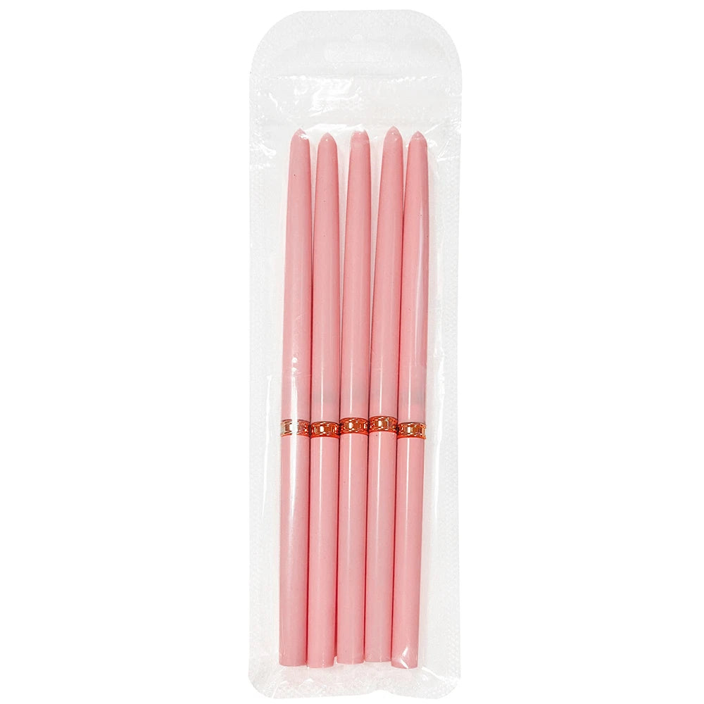 5Pcs Pink French Nail Art Liner Painting Brush Set - Ultra-thin 7/10/12/15/20m Elongated Lines Drawing Pen DIY Manicure