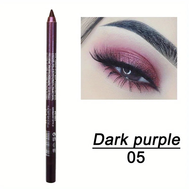 Smudge-Proof Waterproof Eyeliner Pencil - High-Shine, Long-Lasting Eye Makeup in Black & Multicolor Options