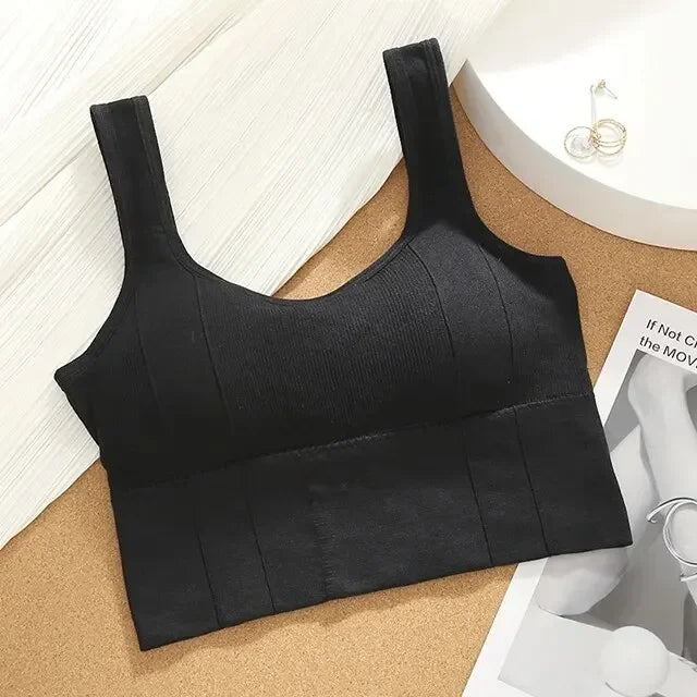 Women's Breathable Sports Bra - Seamless Yoga Fitness Top with Push Up Support