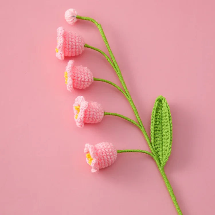 Illuminated Crochet Bell Orchid | Handmade Potted Flower Decoration