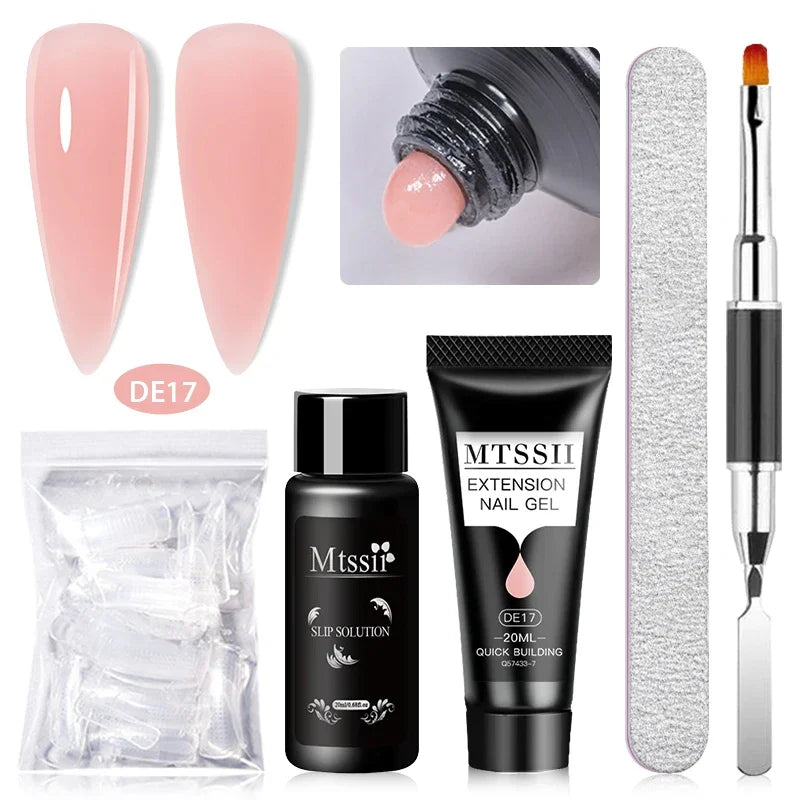 20ml Extension Nail Gel Kit - Quick Building UV/LED Gel Polish Set for Nail Art