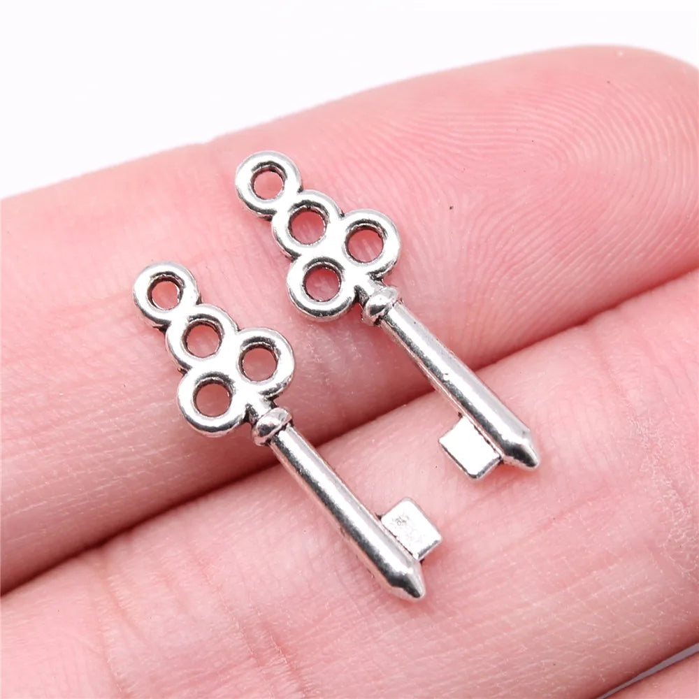 40pcs Irelia Vintage Zinc Alloy Key Charms - Cute Small Metal Pendants for DIY Jewelry Making and Crafts