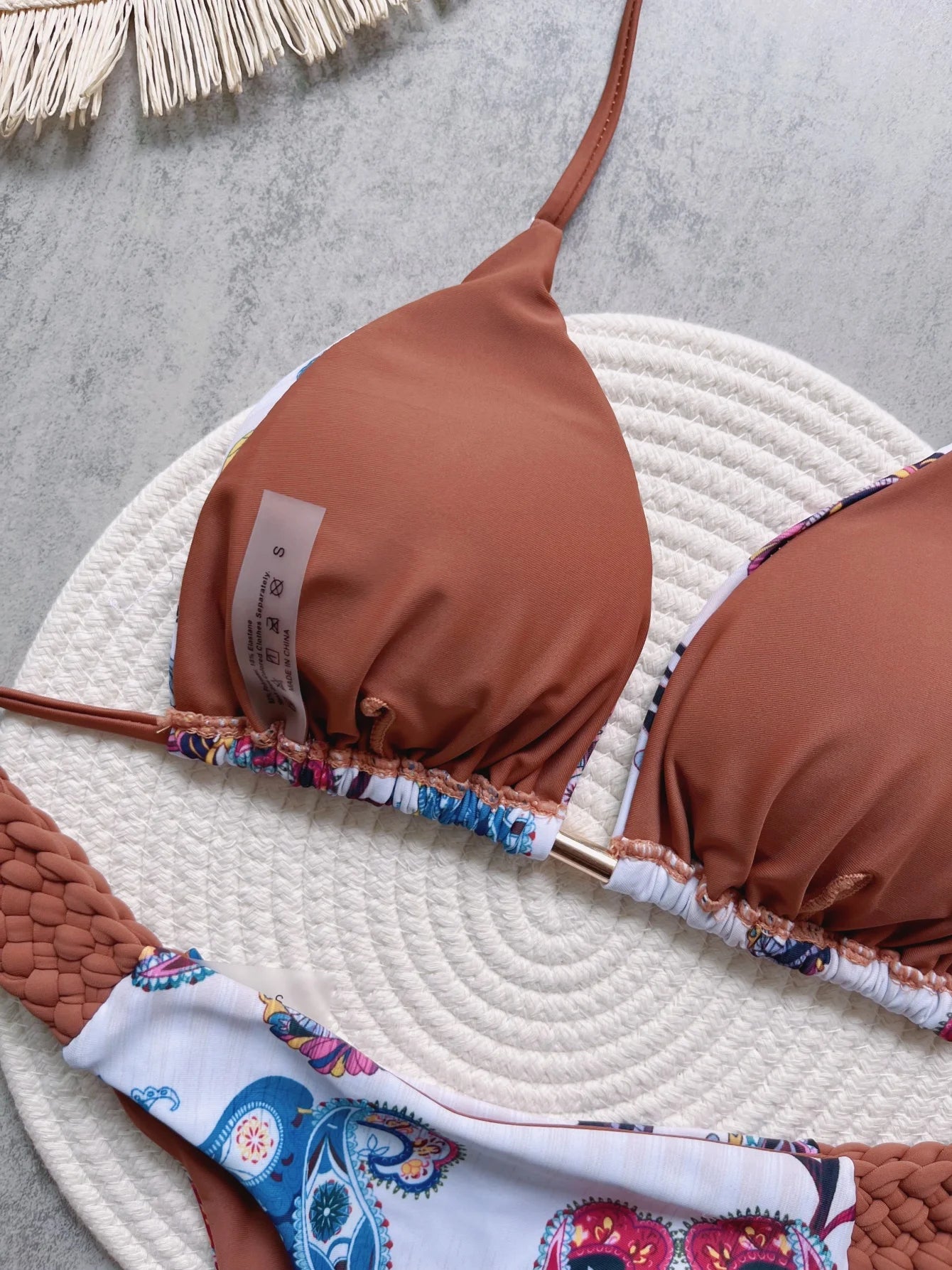 Print Halter Mini High Cut Bikini Women Two-Piece Swimwear Set