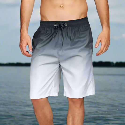 Men's Hawaii Surf Board Shorts - 3D Gradient Print Swim Trunks