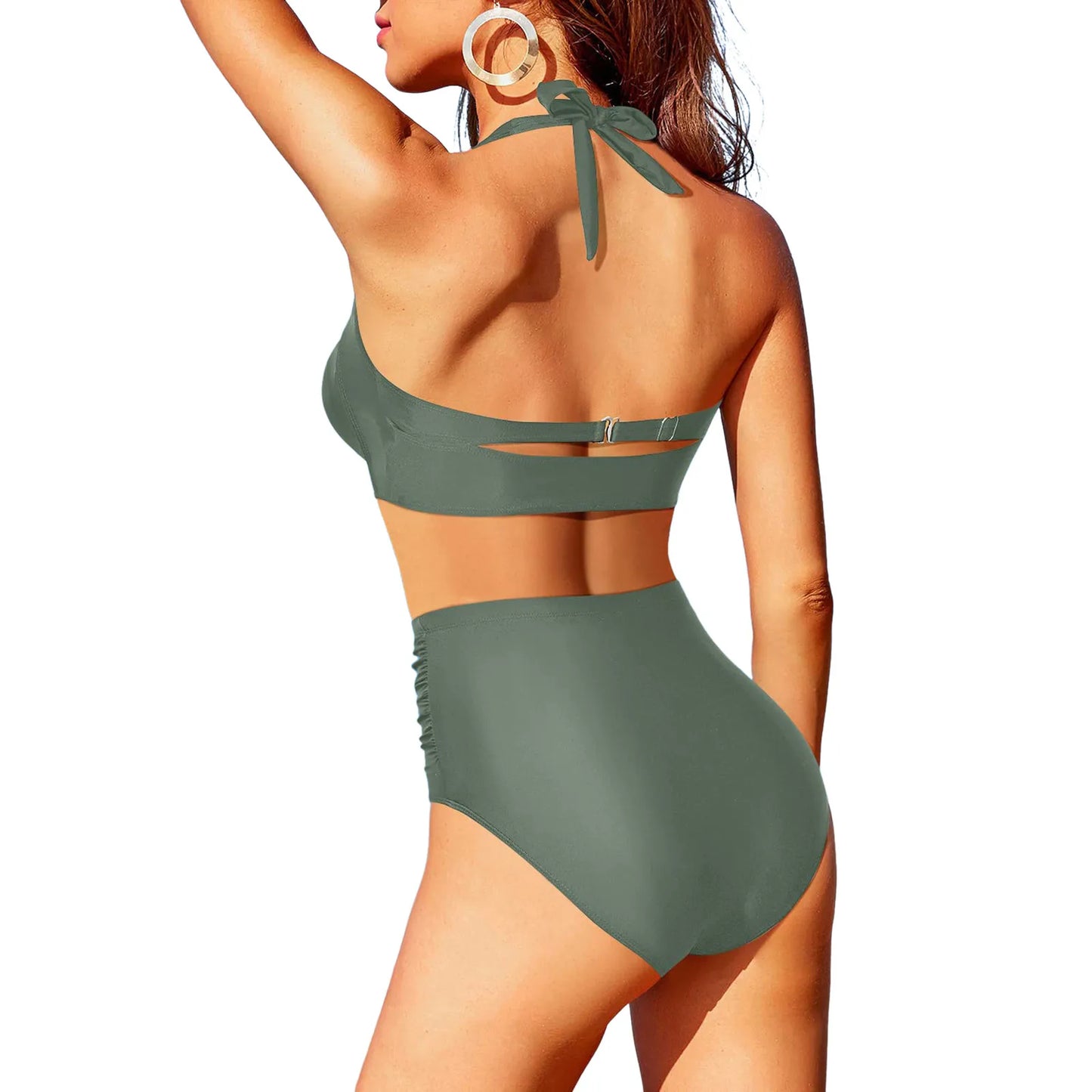 High Waisted Push-Up Tankini Set - Vintage Two-Piece Swimsuit with Underwire Support