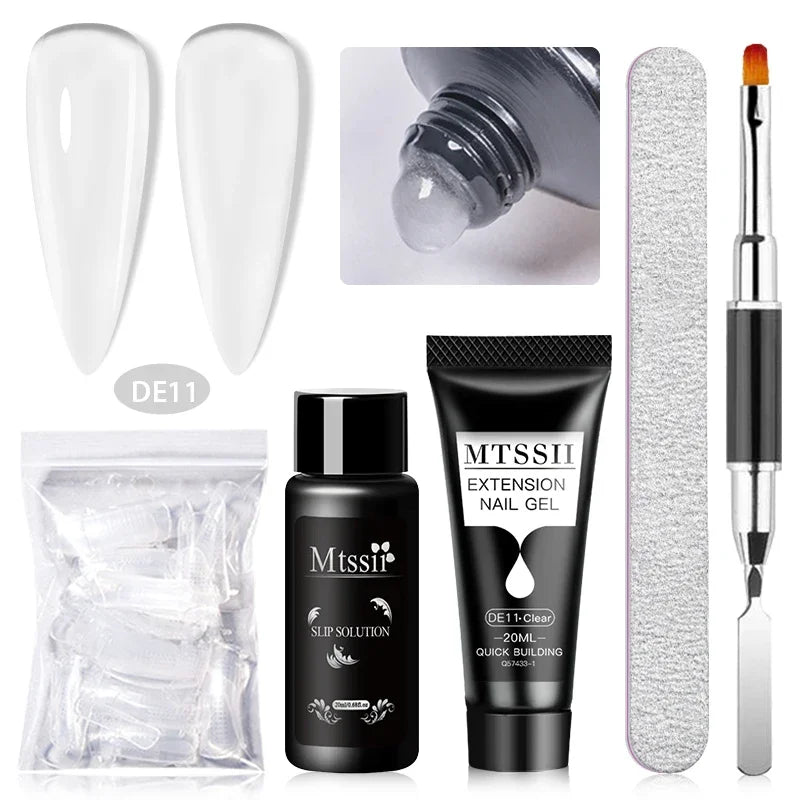 20ml Extension Nail Gel Kit - Quick Building UV/LED Gel Polish Set for Nail Art