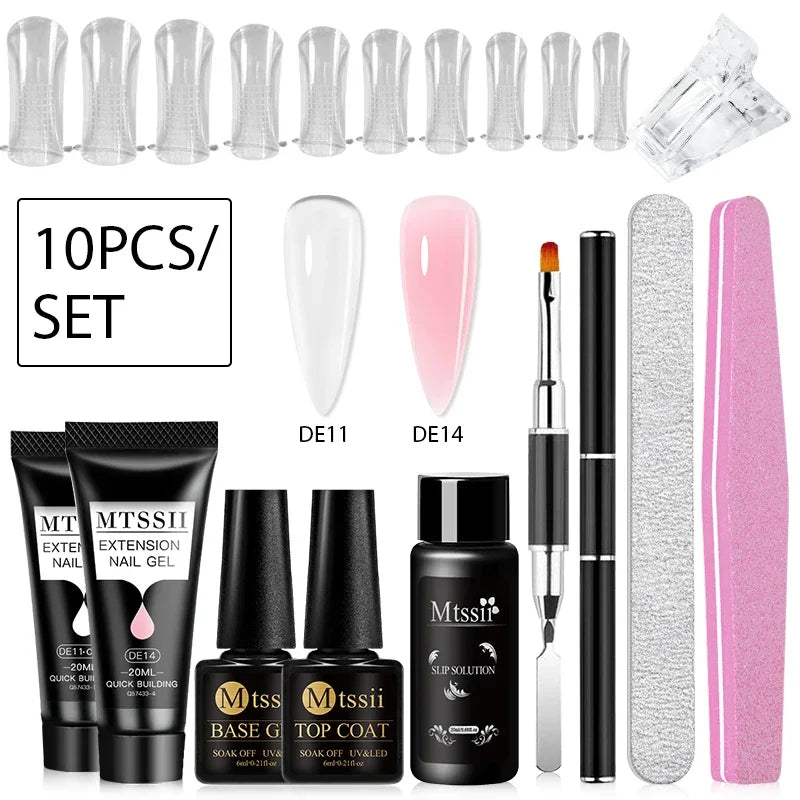20ml Extension Nail Gel Kit - Quick Building UV/LED Gel Polish Set for Nail Art
