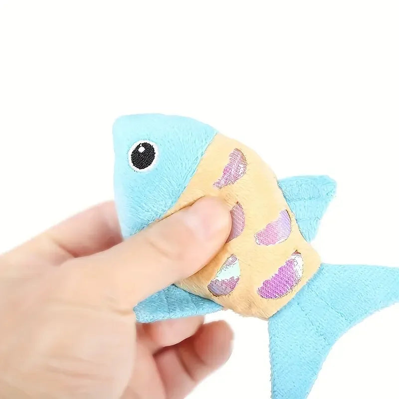 Colorful Fish Crinkle Plush Cat Toy