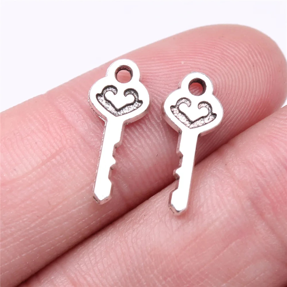 40pcs Irelia Vintage Zinc Alloy Key Charms - Cute Small Metal Pendants for DIY Jewelry Making and Crafts