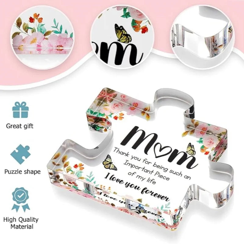 Engraved Acrylic Puzzle Piece | Heartfelt Gift for Mom for Any Occasion