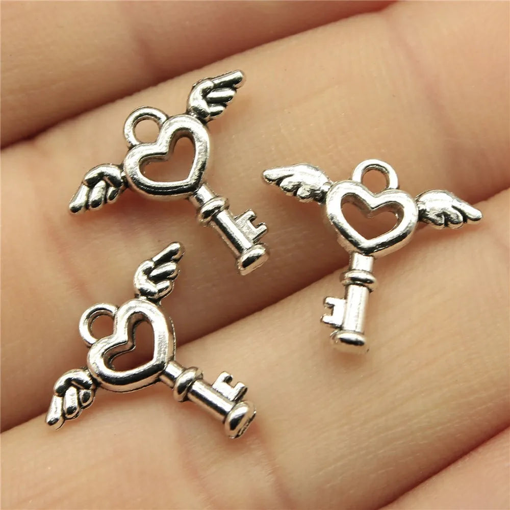 40pcs Irelia Vintage Zinc Alloy Key Charms - Cute Small Metal Pendants for DIY Jewelry Making and Crafts