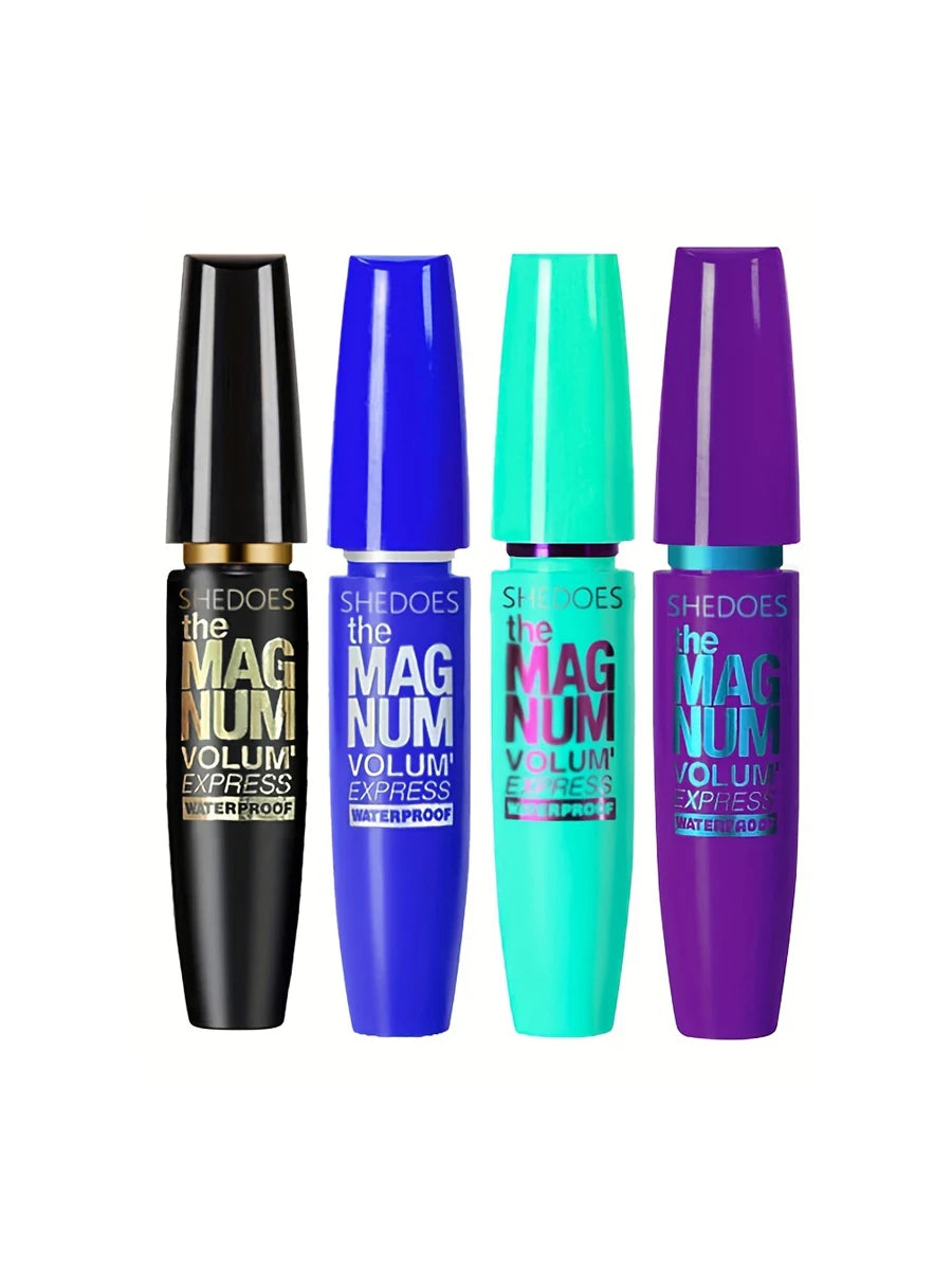 4D Black Mascara - Thickening, Lengthening & Curling Liquid Fiber Mascara for Dramatic Lashes
