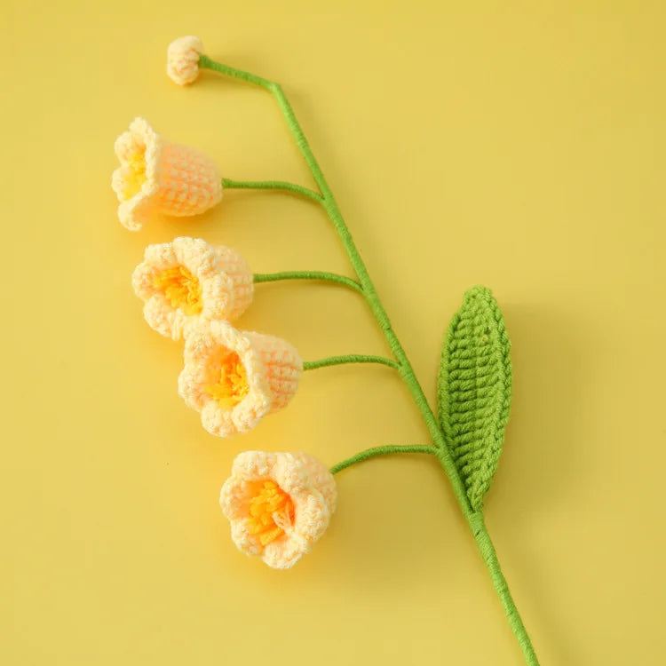 Illuminated Crochet Bell Orchid | Handmade Potted Flower Decoration