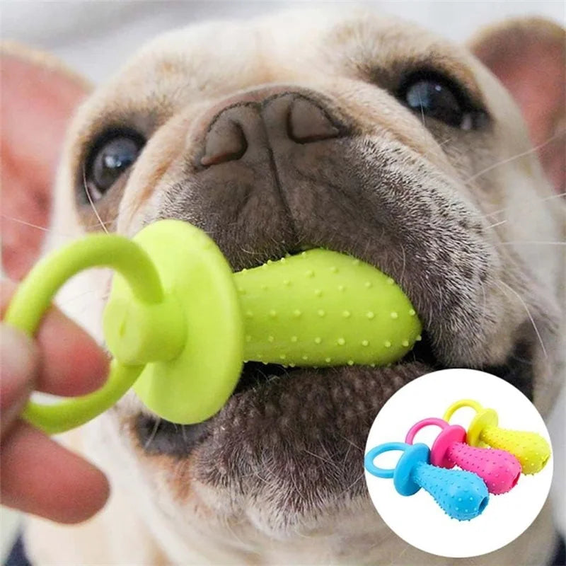 Rubber Pacifier Dog Chew Toy