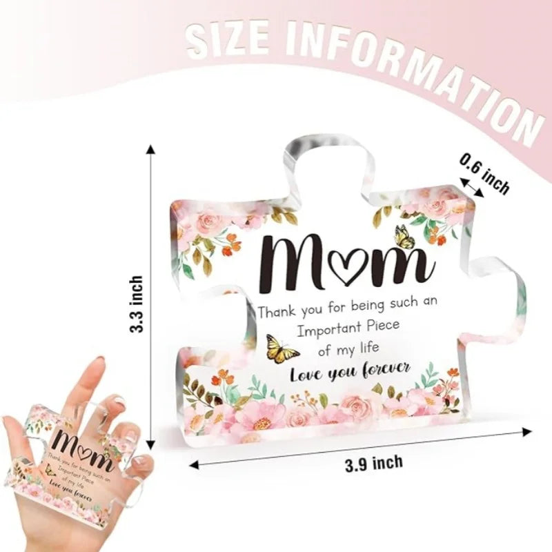 Engraved Acrylic Puzzle Piece | Heartfelt Gift for Mom for Any Occasion