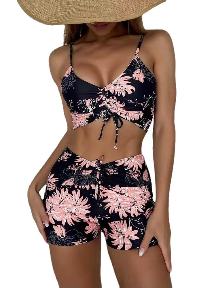 High Waist Bikini Swimsuit Women 2023 Push Up Bikini Floral Print Two-Piece Swimwear Set