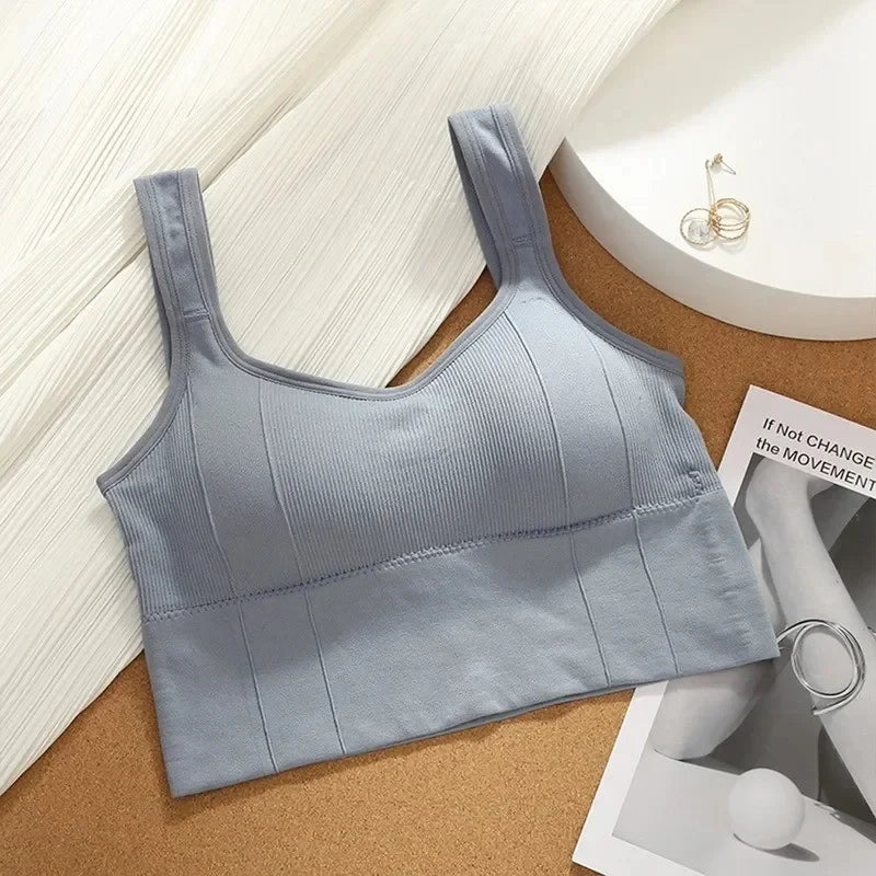 Women's Breathable Sports Bra - Seamless Yoga Fitness Top with Push Up Support