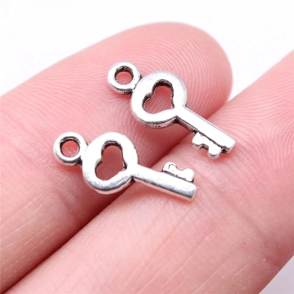40pcs Irelia Vintage Zinc Alloy Key Charms - Cute Small Metal Pendants for DIY Jewelry Making and Crafts
