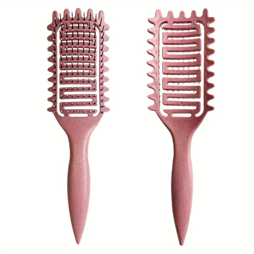 3-in-1 Curl Define Styling Brush - Hollow Out Detangling Hair Brush for Shaping & Defining Curls