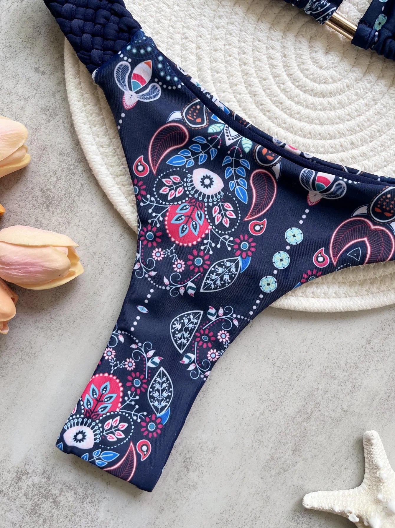 Print Halter Mini High Cut Bikini Women Two-Piece Swimwear Set