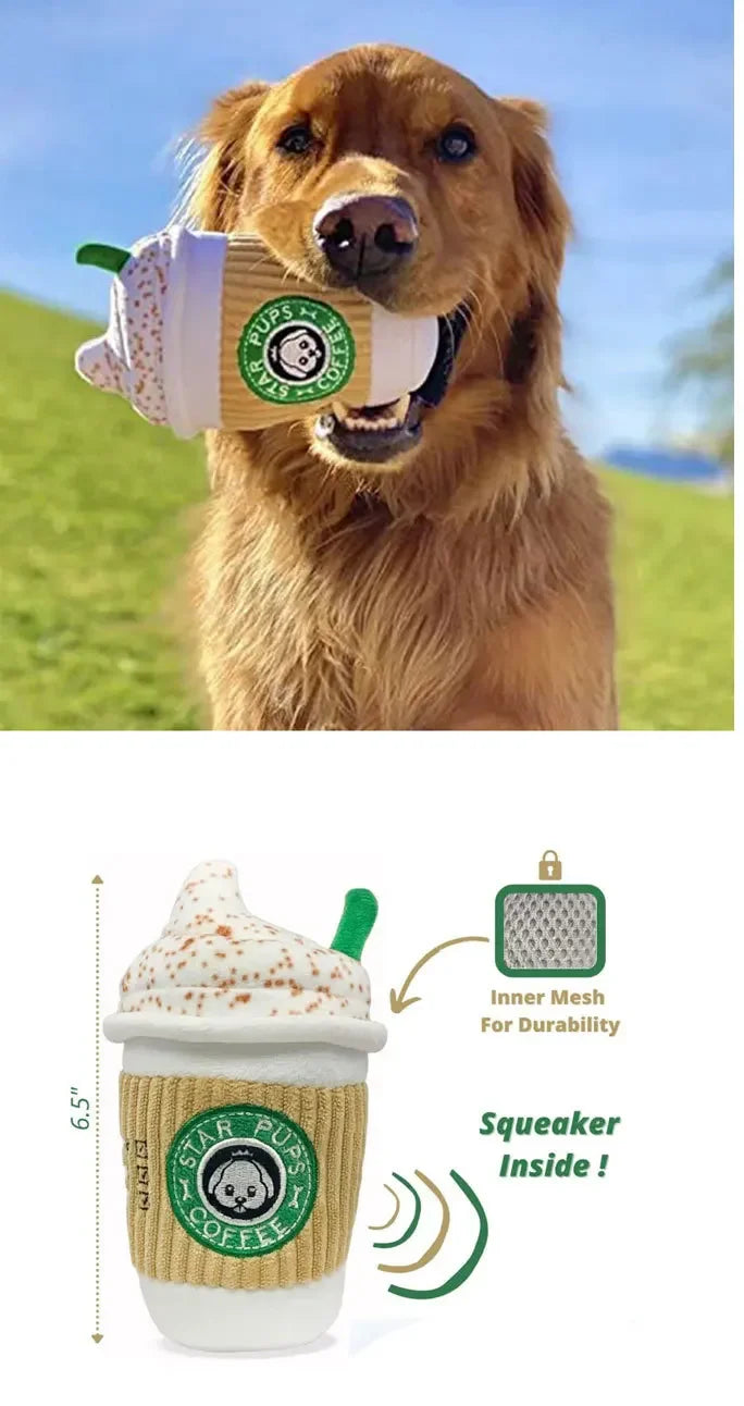 Dog Milkshake Plush Squeaky Chew Toy
