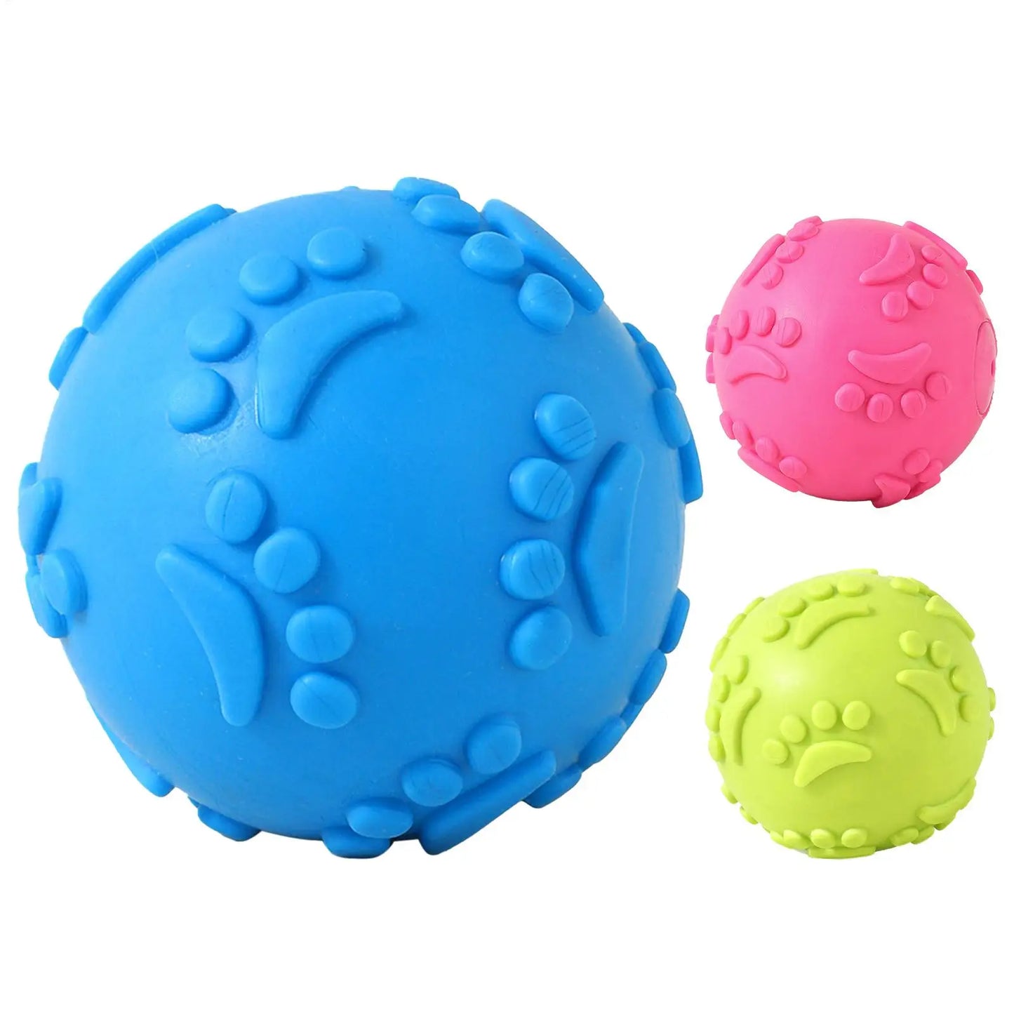 Indestructible Squeaky Dog Ball Toy - Latex Material