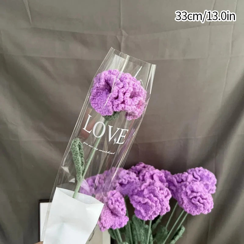 Handcrafted Crochet Tulip Flower - Artificial Woven Tulip for Home Decoration, Weddings & Mother's Day Gifts