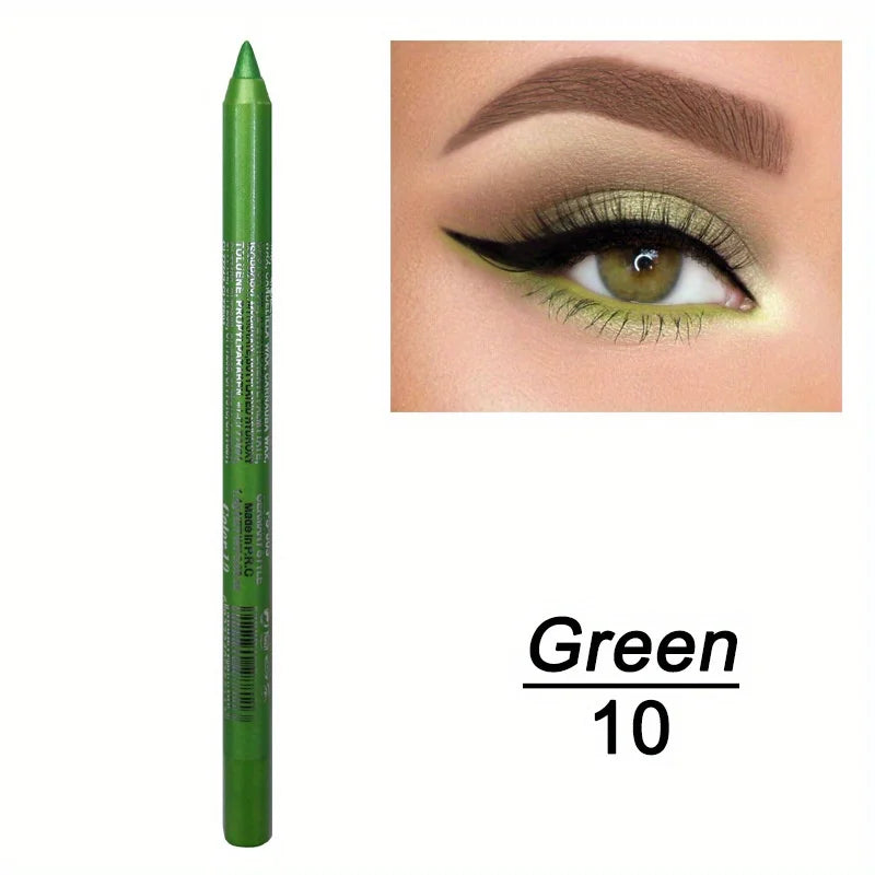 Smudge-Proof Waterproof Eyeliner Pencil - High-Shine, Long-Lasting Eye Makeup in Black & Multicolor Options