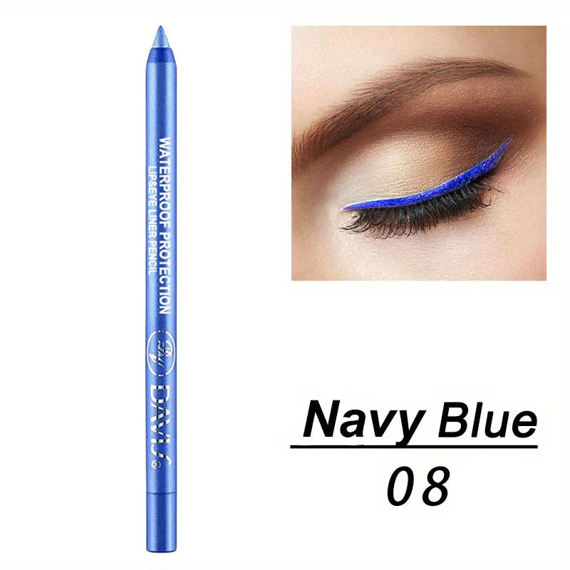 Smudge-Proof Waterproof Eyeliner Pencil - High-Shine, Long-Lasting Eye Makeup in Black & Multicolor Options