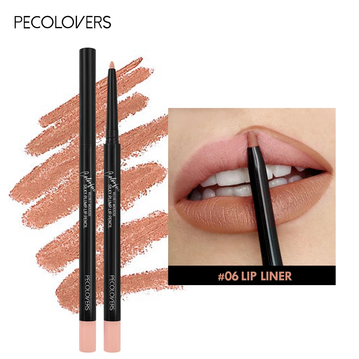 Waterproof Matte Lip Liner Pencil - Long-Lasting Non-Stick Moisturizing Lip Contour in 12 Colors