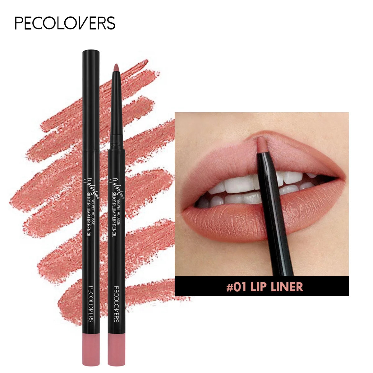 Waterproof Matte Lip Liner Pencil - Long-Lasting Non-Stick Moisturizing Lip Contour in 12 Colors