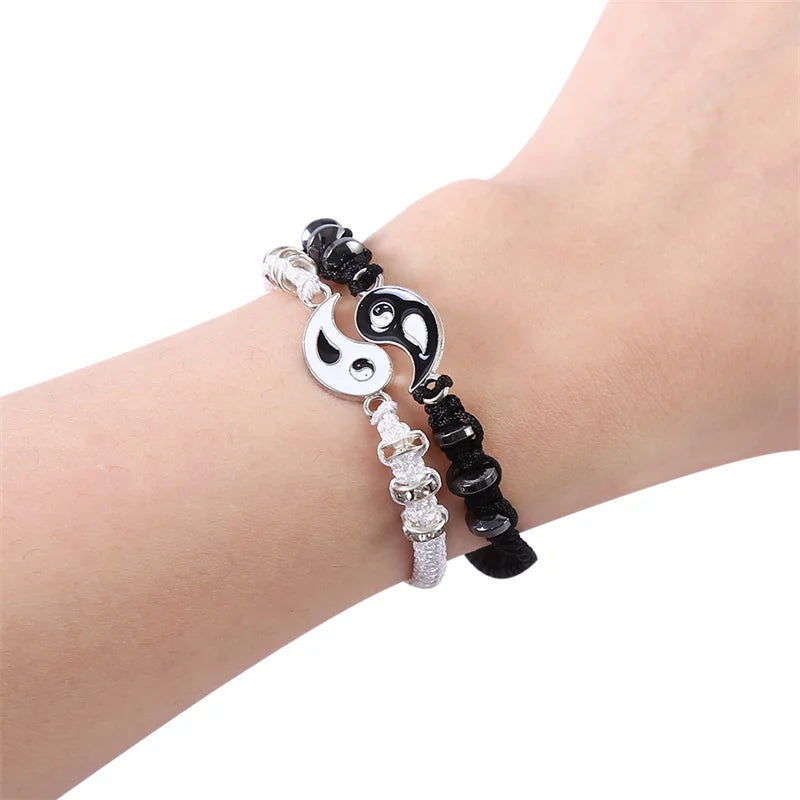 2022 New Best Friend Bracelets - Matching Yin Yang Adjustable Cord Bracelet Set for BFF, Couples & Relationships