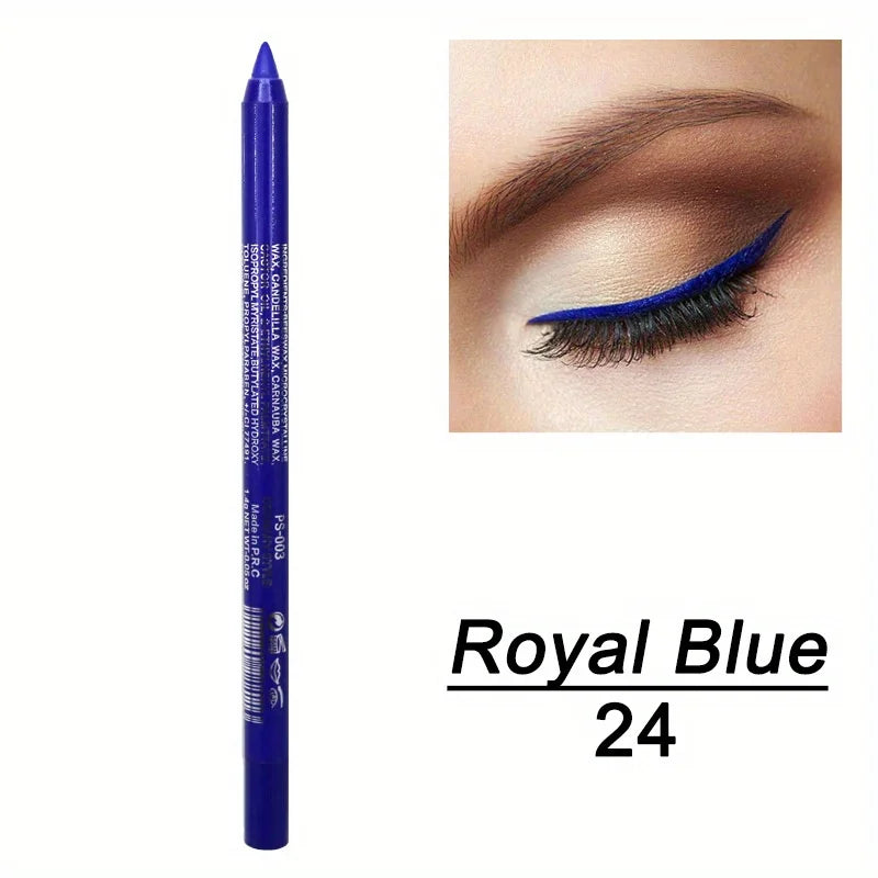 Smudge-Proof Waterproof Eyeliner Pencil - High-Shine, Long-Lasting Eye Makeup in Black & Multicolor Options