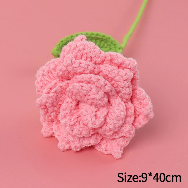 Handcrafted Crochet Tulip Flower - Artificial Woven Tulip for Home Decoration, Weddings & Mother's Day Gifts