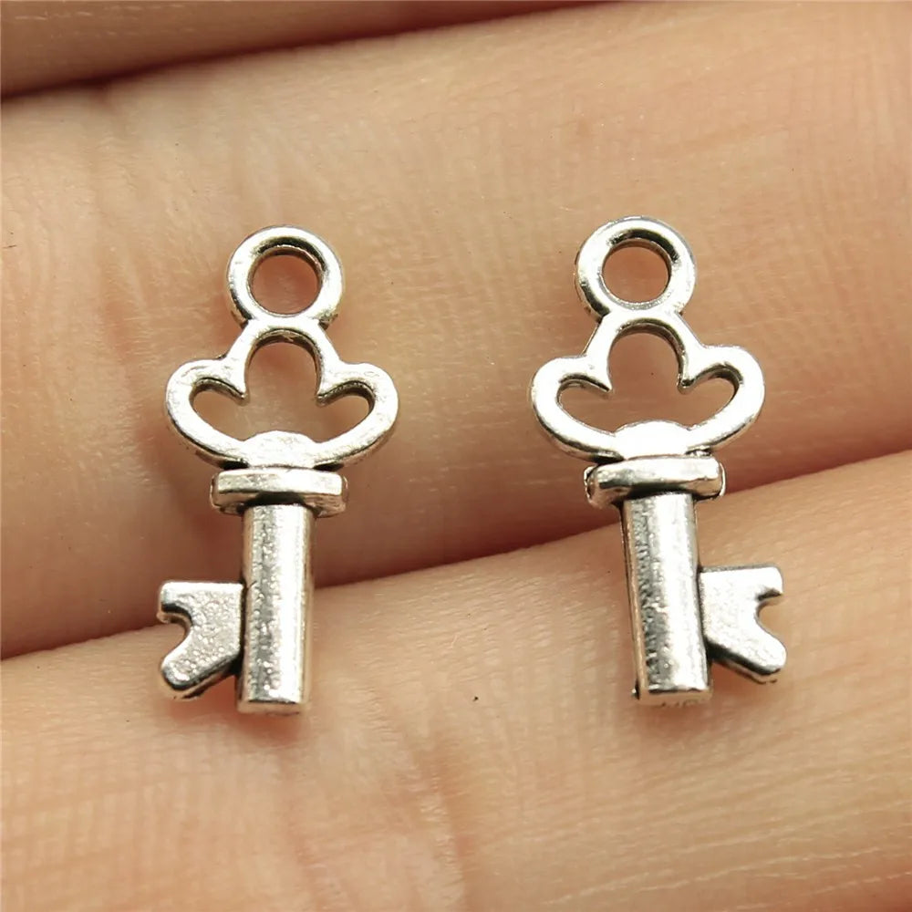 40pcs Irelia Vintage Zinc Alloy Key Charms - Cute Small Metal Pendants for DIY Jewelry Making and Crafts