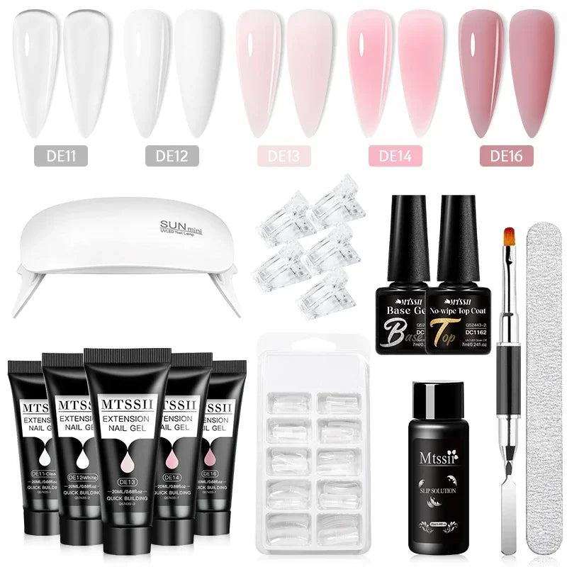 20ml Extension Nail Gel Kit - Quick Building UV/LED Gel Polish Set for Nail Art