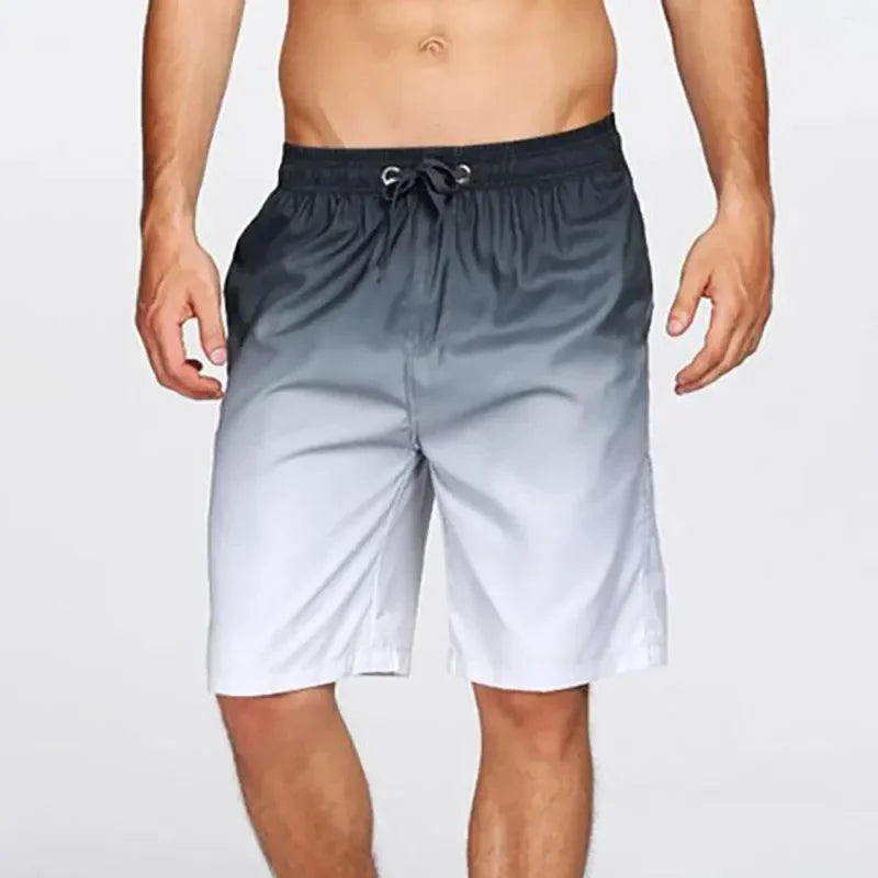 Men's Hawaii Surf Board Shorts - 3D Gradient Print Swim Trunks
